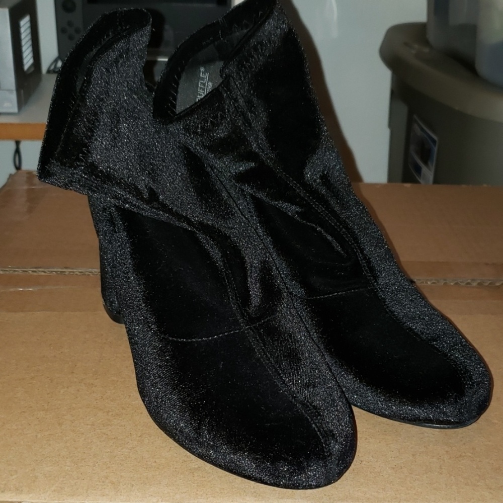 black velvet ankle boots